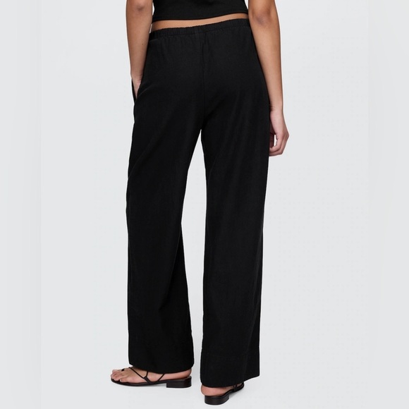 NWT! GAP Black Linen-Blend Easy Wide-Hem Pants - Multiple Sizes 🔹 - Picture 4 of 10